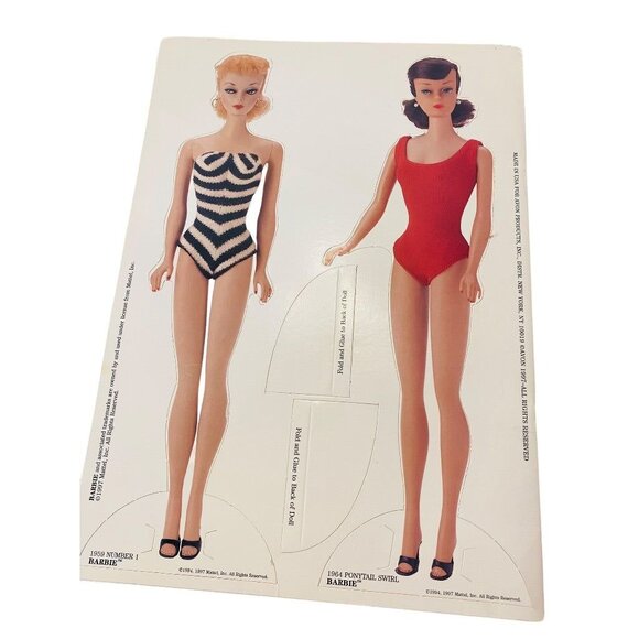 1997 Barbie Mattel for Avon Paper Doll Book 1959 Number One and The 1964 Ponytai - Picture 12 of 12